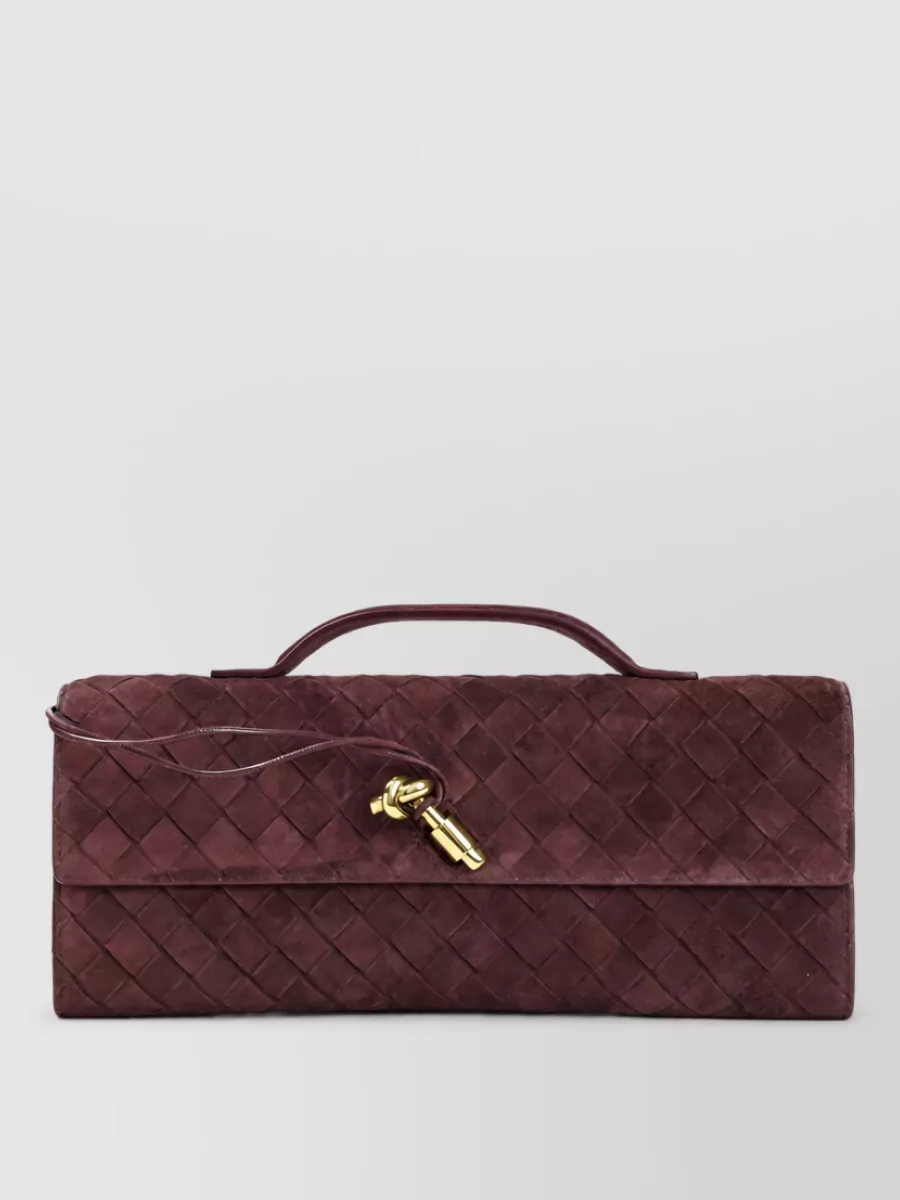 Bottega Veneta Andiamo Suede Leather Clutch Bag