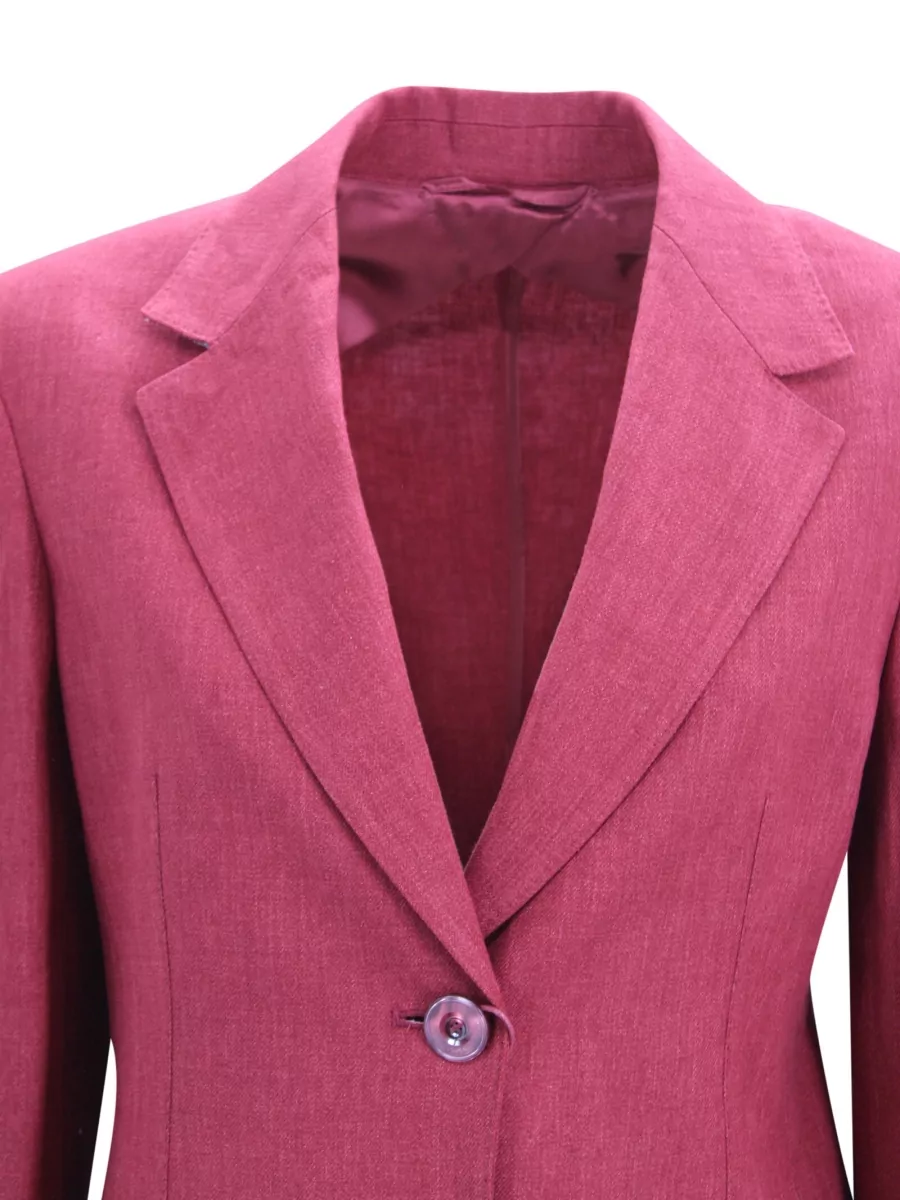 S Max Mara Linen Single-Breasted Blazer