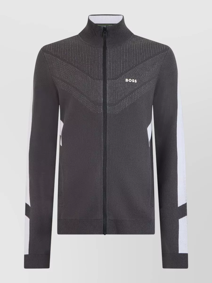 Boss cotton high-collar zip sweatshirt