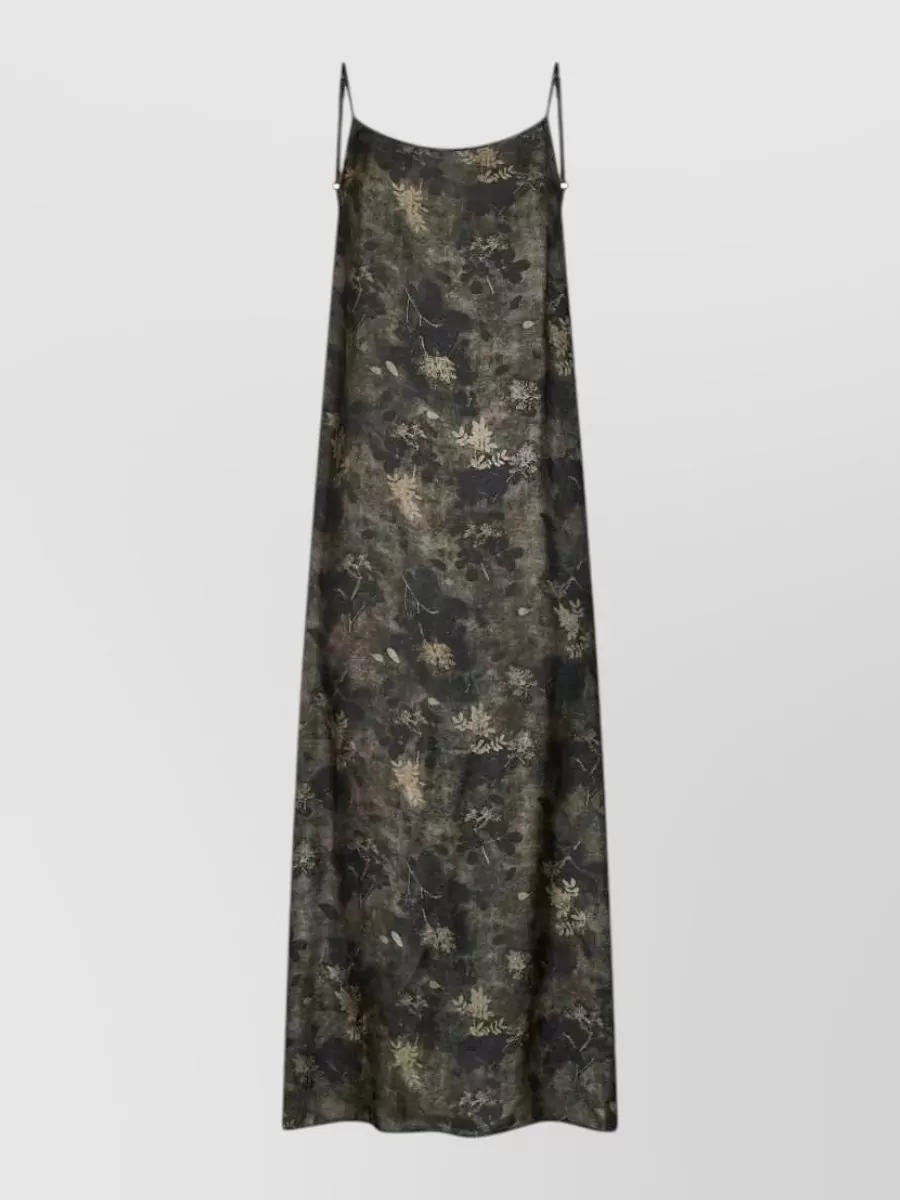 Uma Wang printed scoop-neck spaghetti-strap midi dress