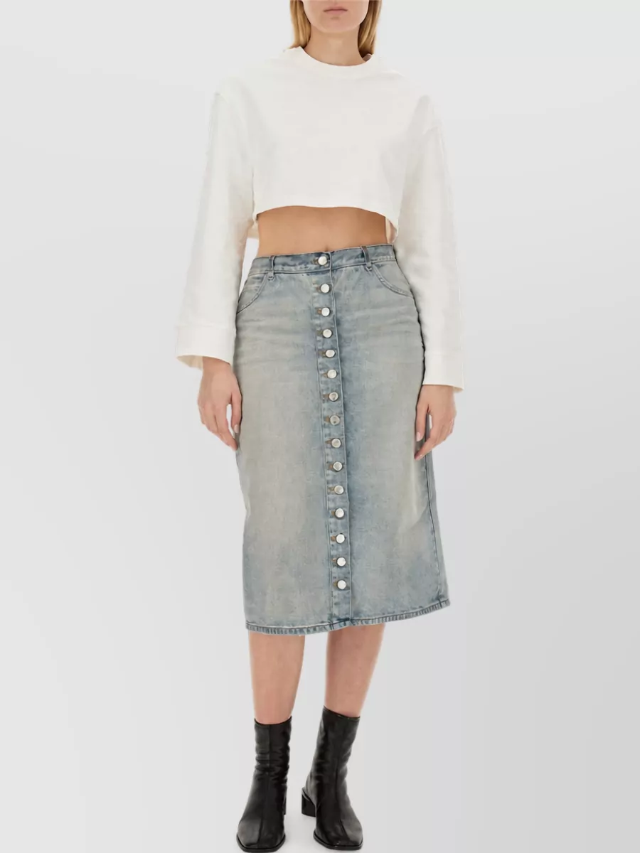 Courrèges cotton cropped sweatshirt