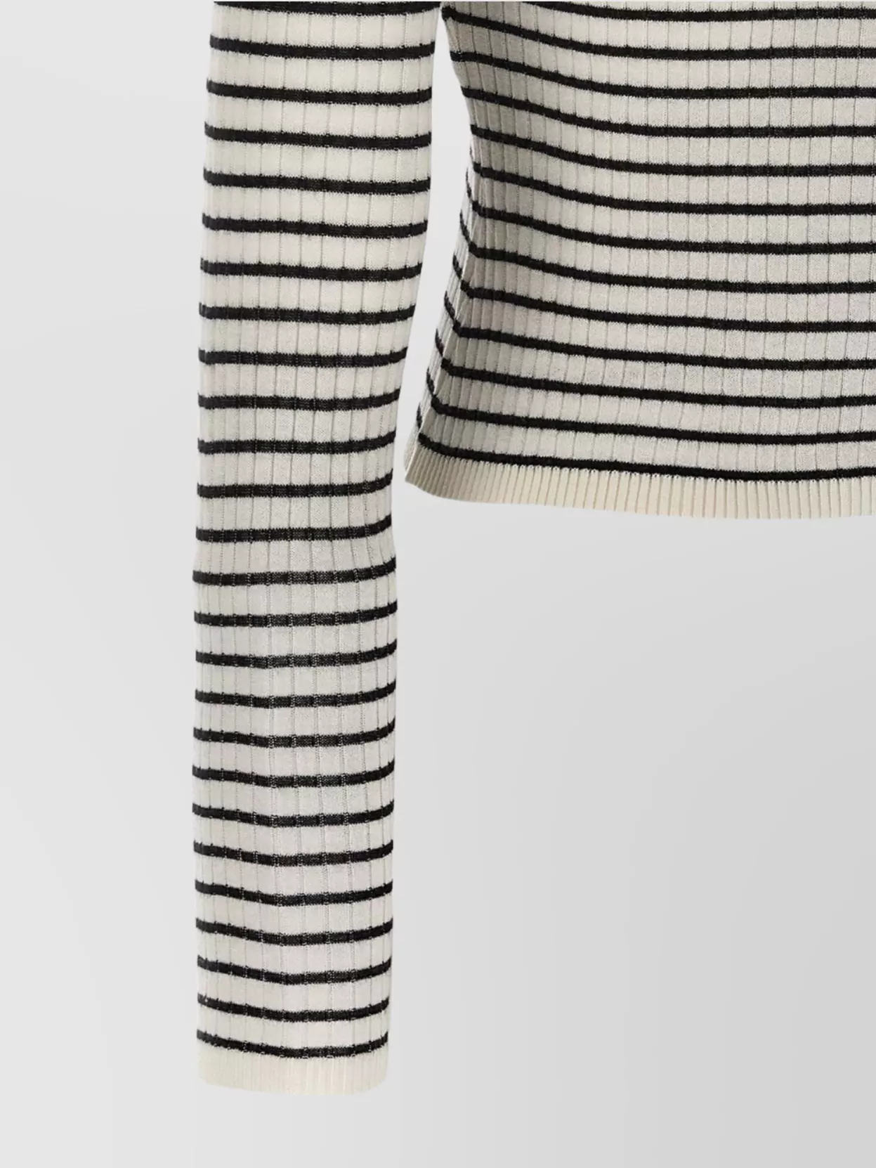 S Max Mara 'striped V-neck Ribbed Long Sleeve Cardigan'