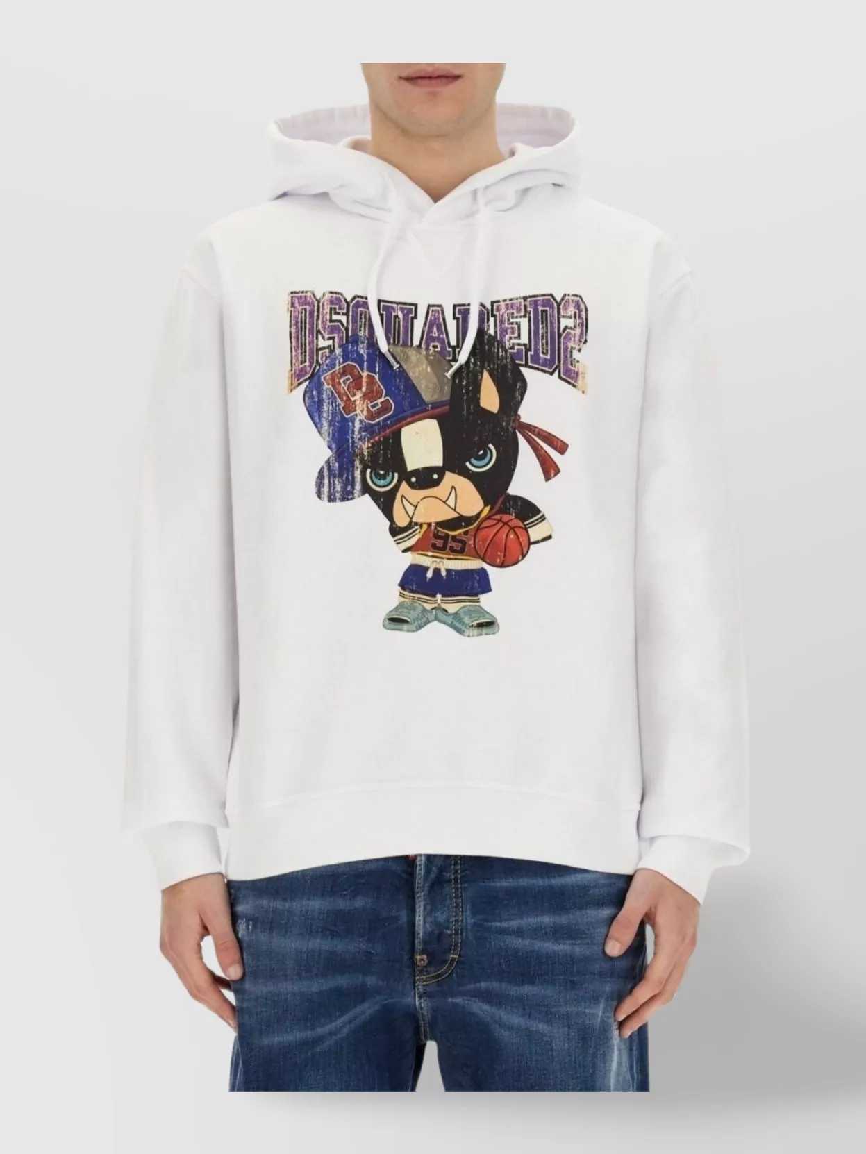 Dsquared2 Men Cotton Sweatshirt With Frontal Print