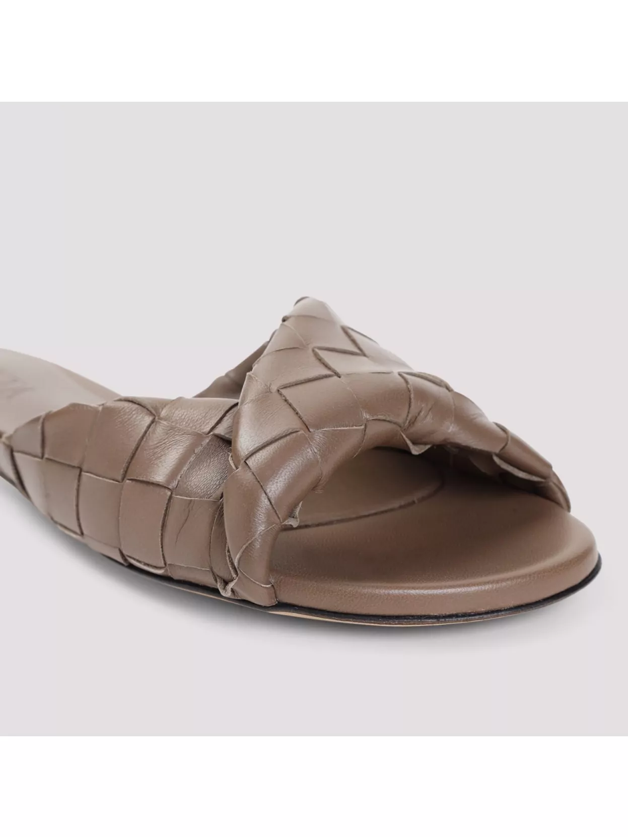 Bottega Veneta Intrecciato Leather Crossed Strap Sandals In Metallic