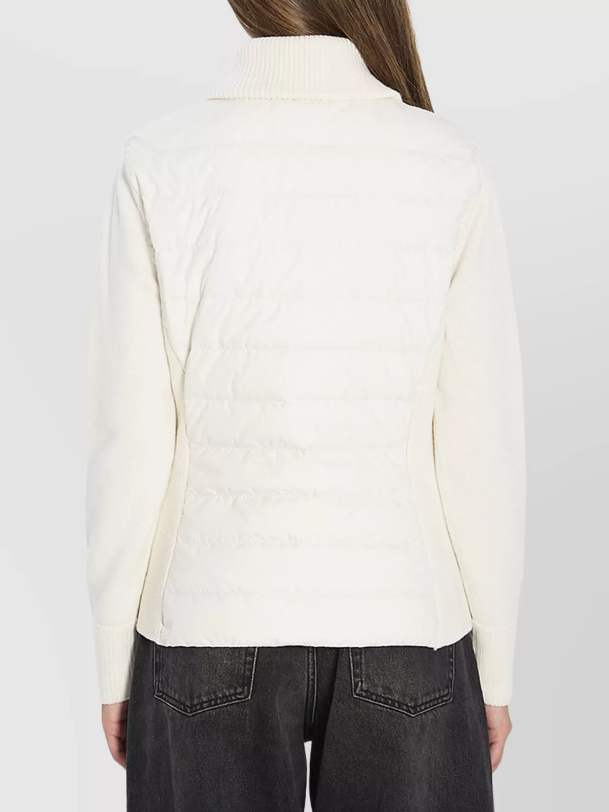 Moncler Wool High Collar Padded Cardigan