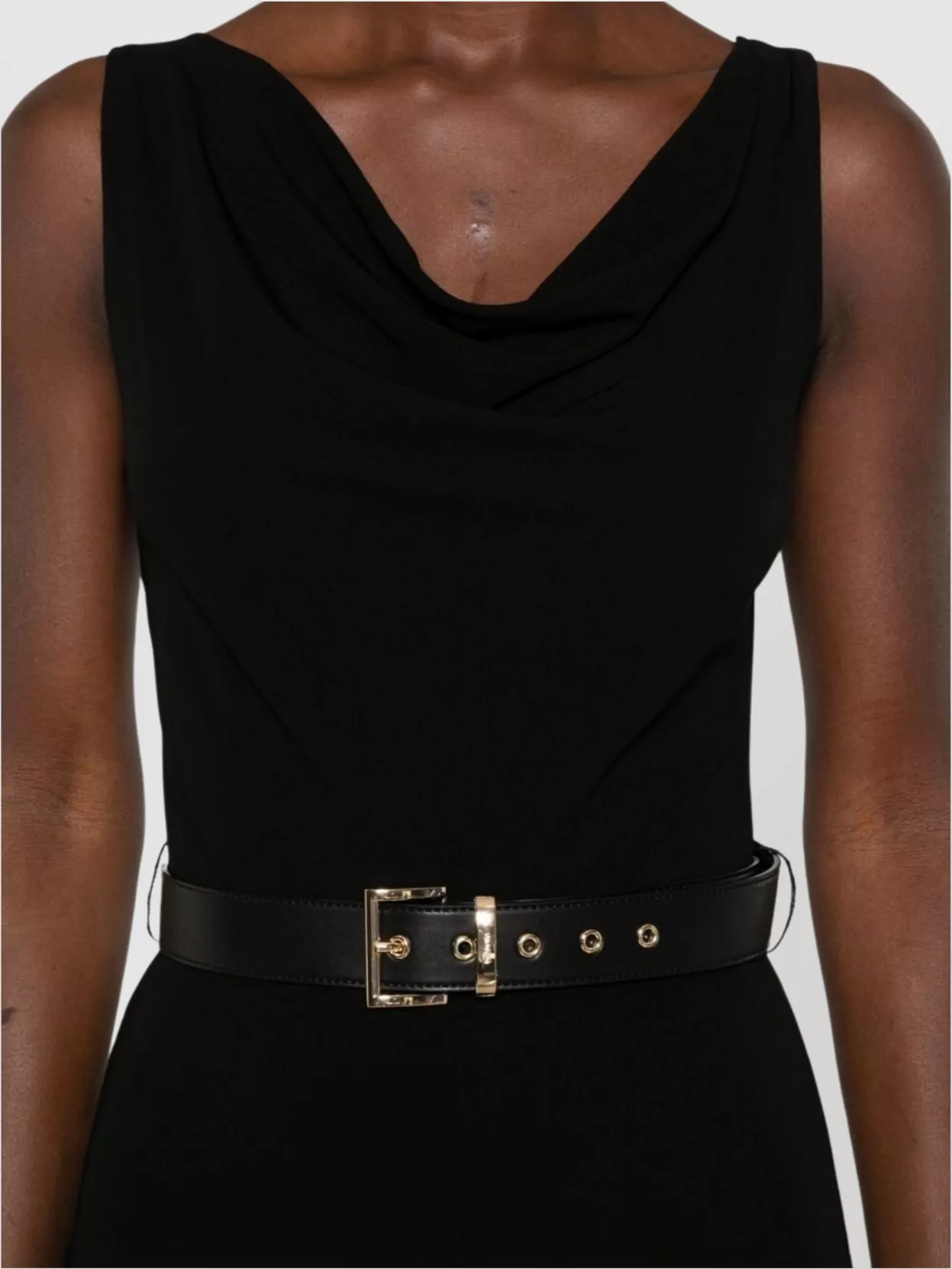S Max Mara Draped Neckline Wide-Leg Jumpsuit Belt
