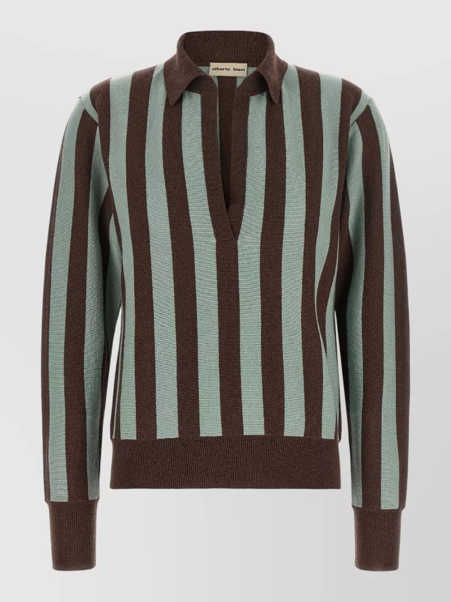 Alberto Biani cashmere striped polo jumper