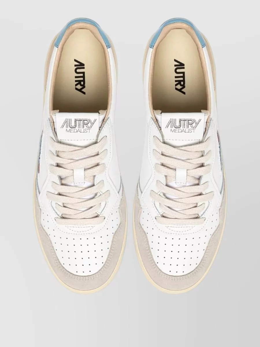 Autry Medialist Low Leather Sneakers Contrast Heel In Multi
