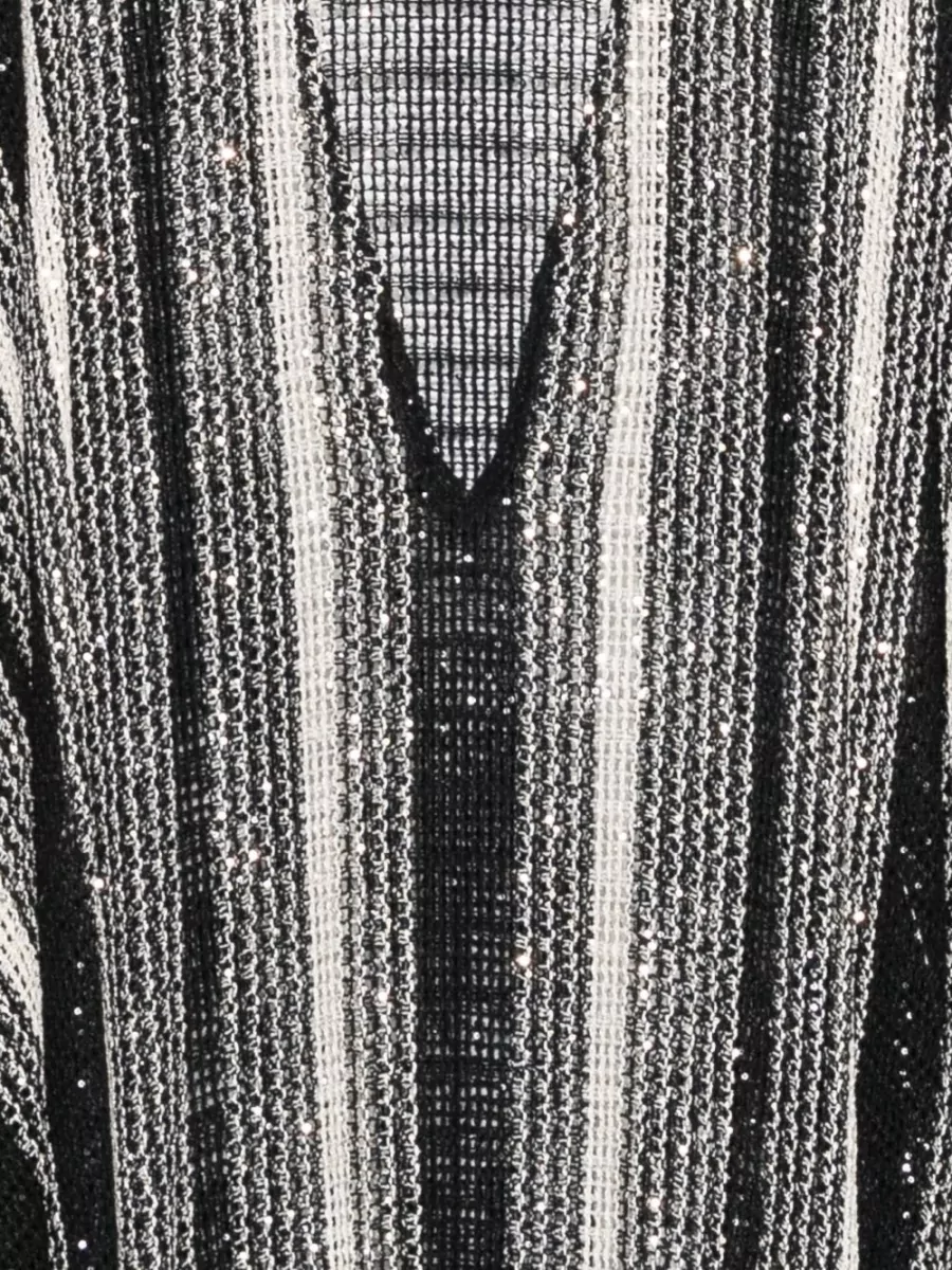 Missoni Open Knit V-Neck Sequin-Embellished Maxi Dress
