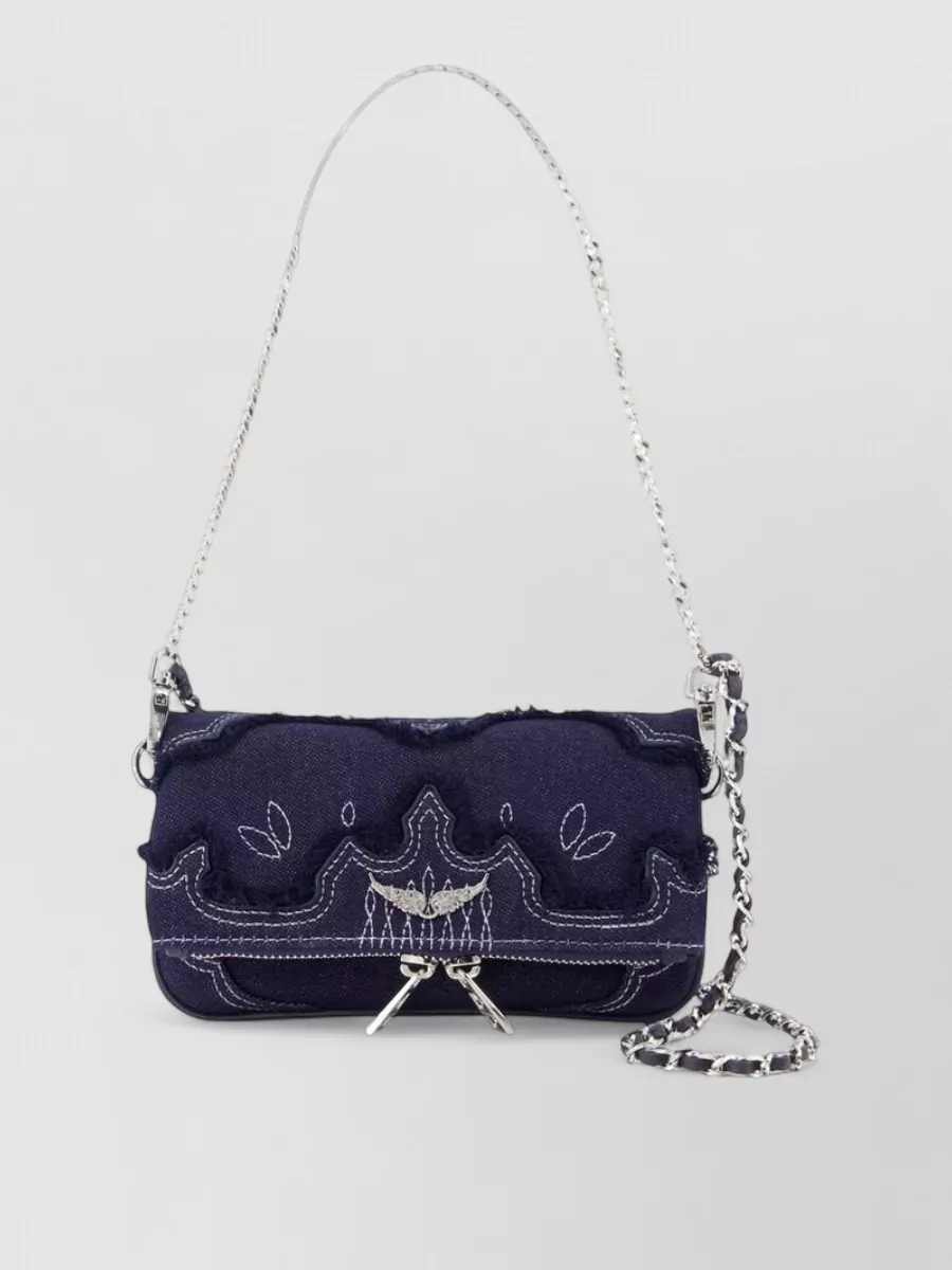 Zadig & Voltaire rock nano denim shoulder bag