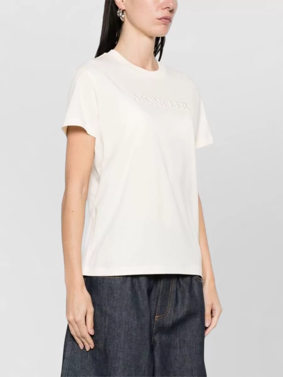 Moncler Logo Crew Neck Nylon Silk T Shirt