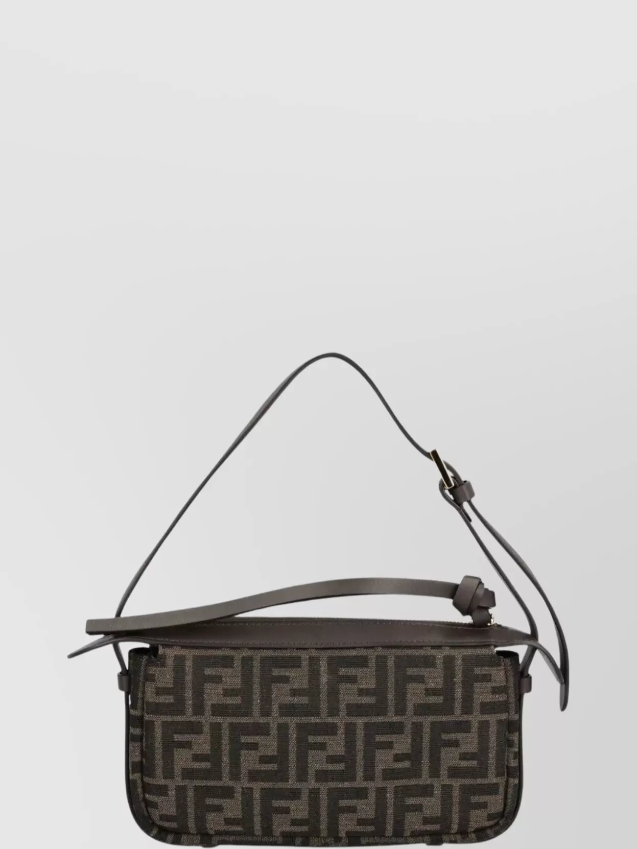 Fendi Mini Jacquard Ff Rectangular Shoulder Bag In Brown