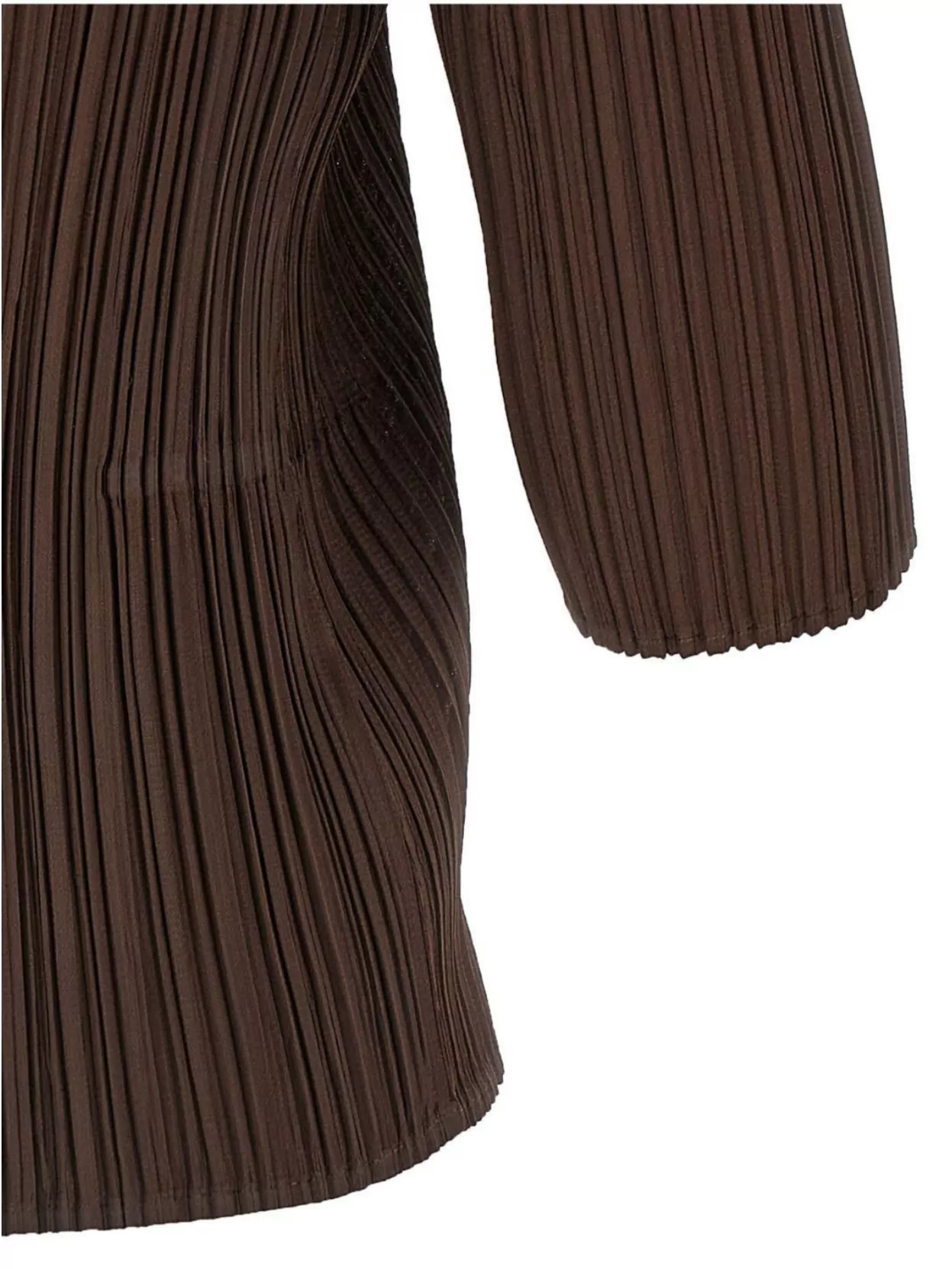 Shop Issey Miyake March Pleated 3/4 Sleeves Round Neck Top