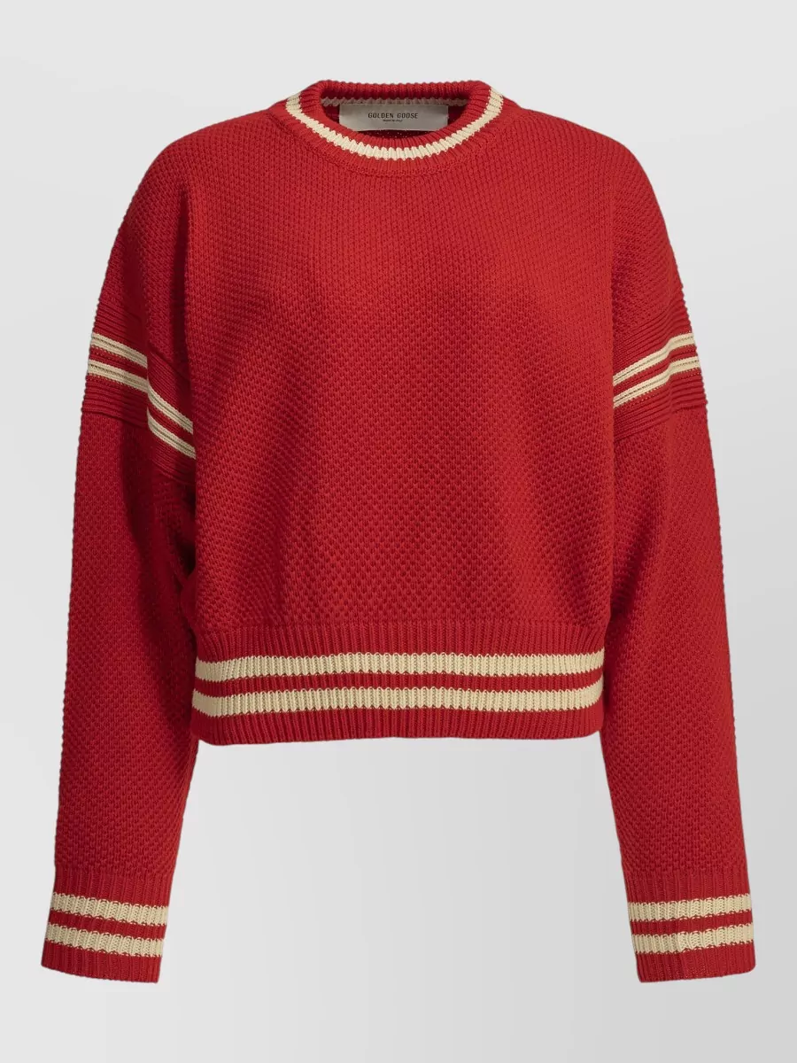 Golden Goose cotton waffle-knit oversized logo-embroidered sweater