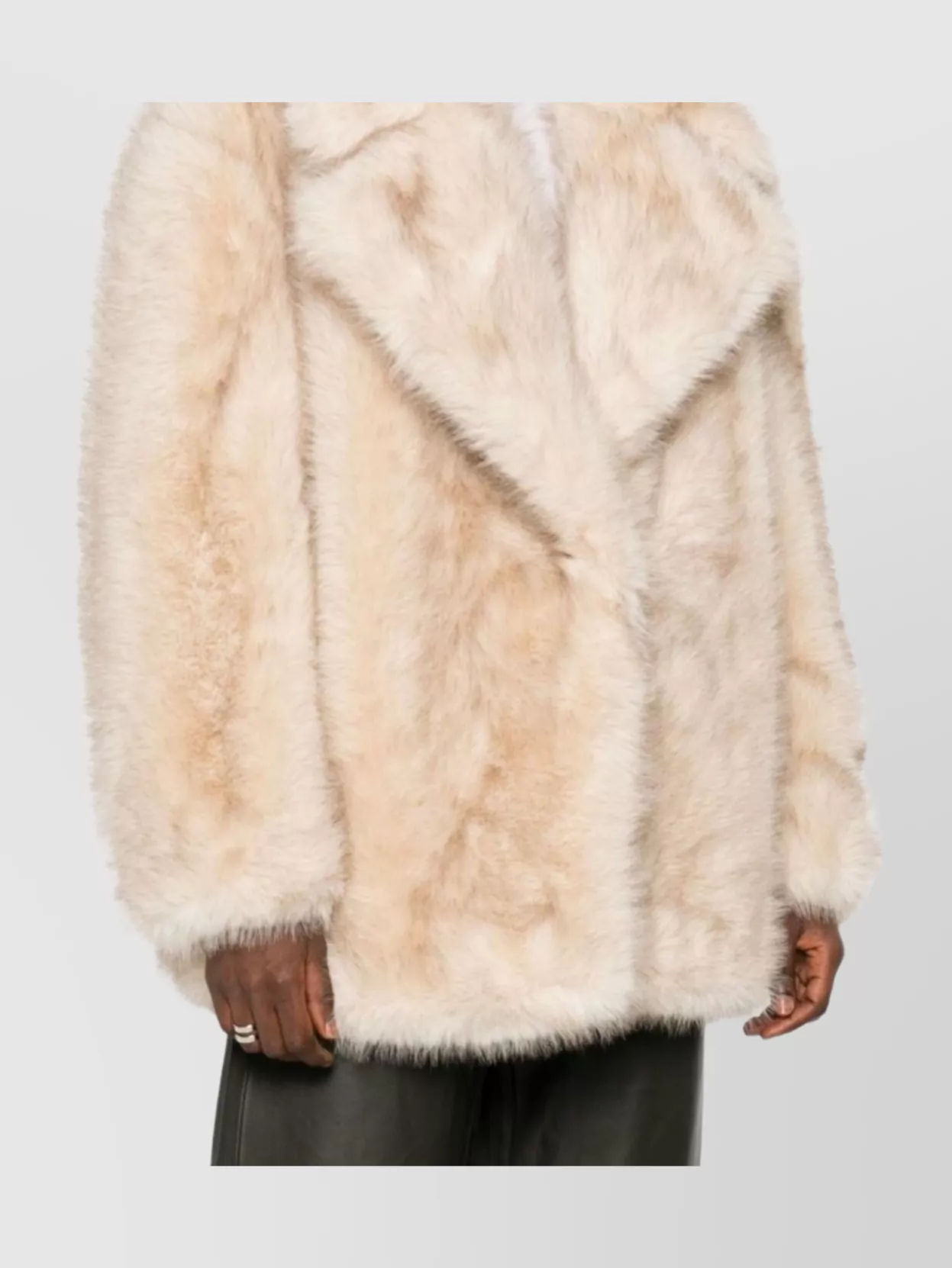 Sportmax Chic Jacket With Faux Fur And Belt In Neutral