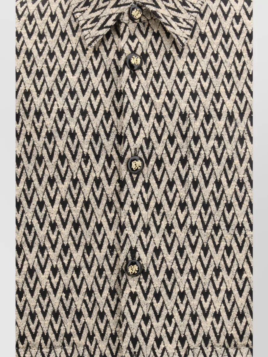 Valentino Cotton Silk Jacquard Shirt Jacket