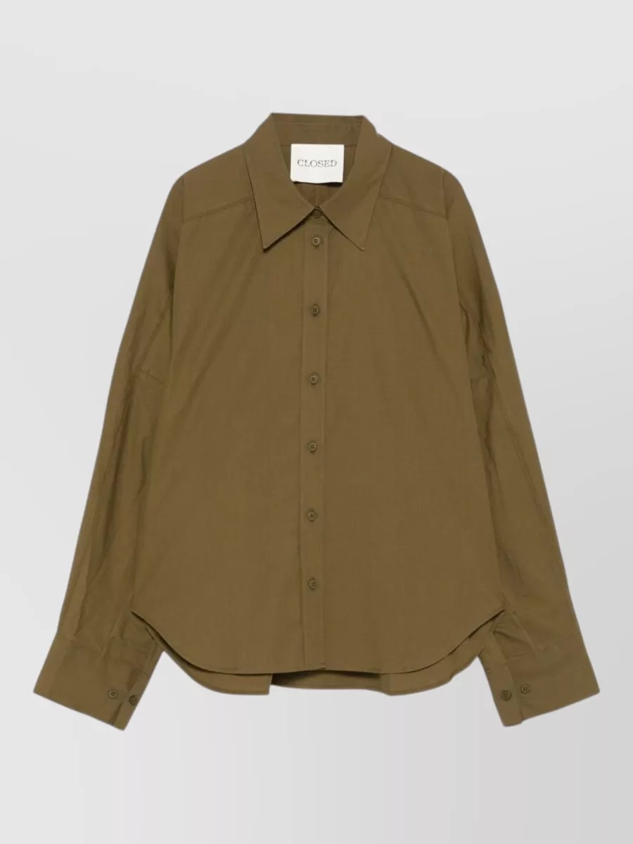 Closed organic cotton gathered shirt