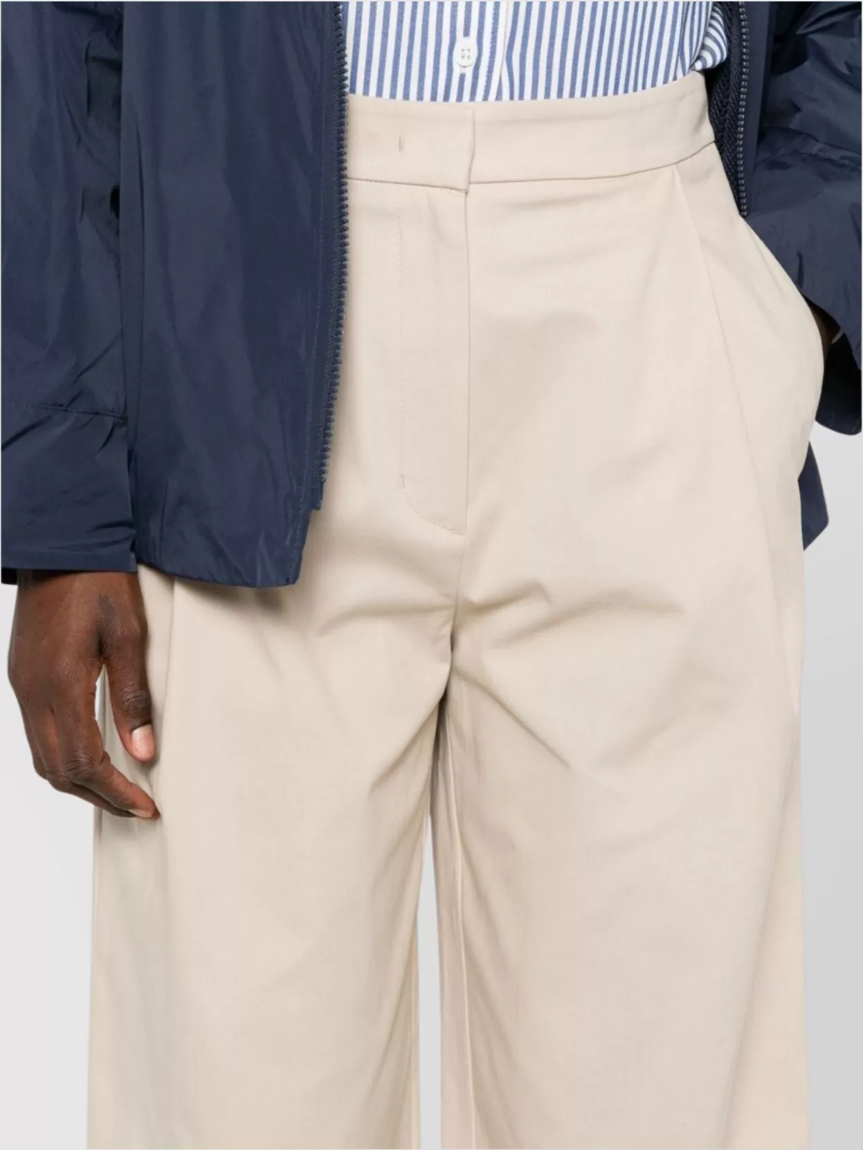 Emporio Armani Cotton Trousers Wide-Leg Design Belt Loops