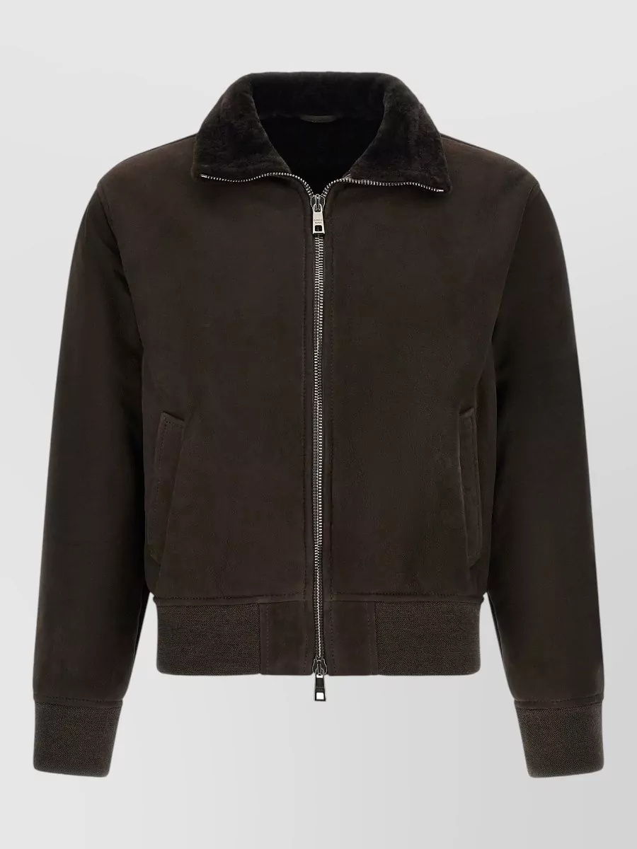 Giorgio Brato suede bomber jacket