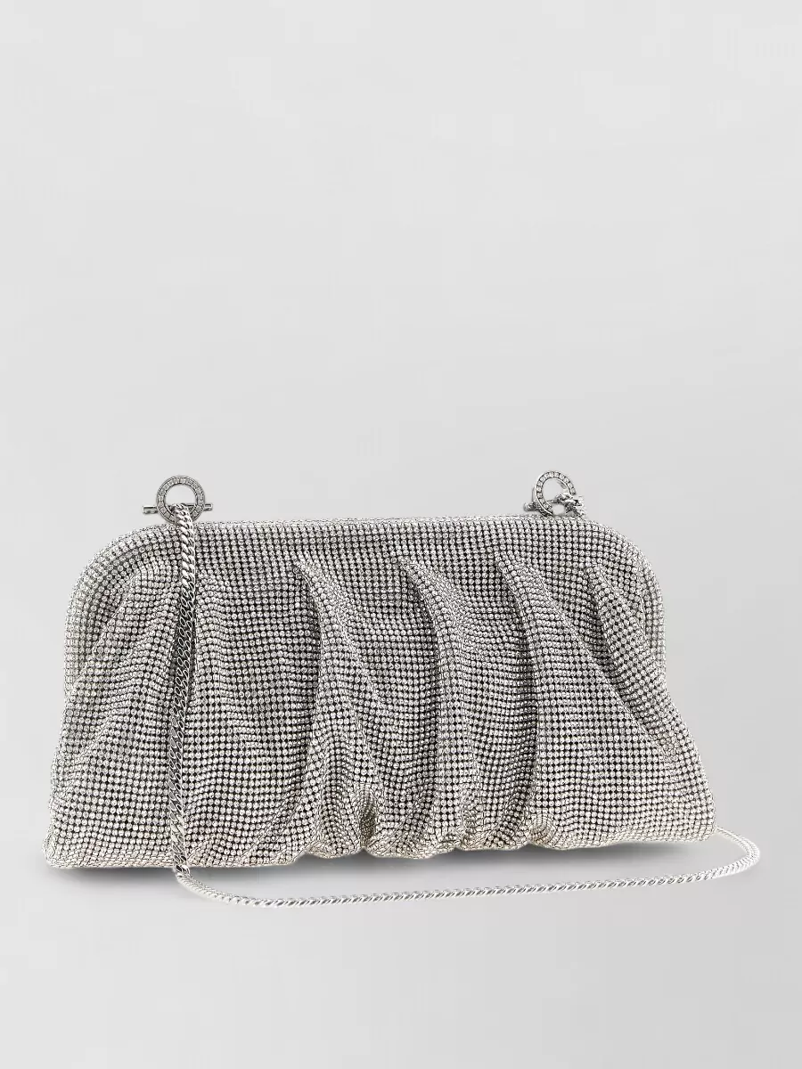 Benedetta Bruzziches crystal-embellished draped clutch bag