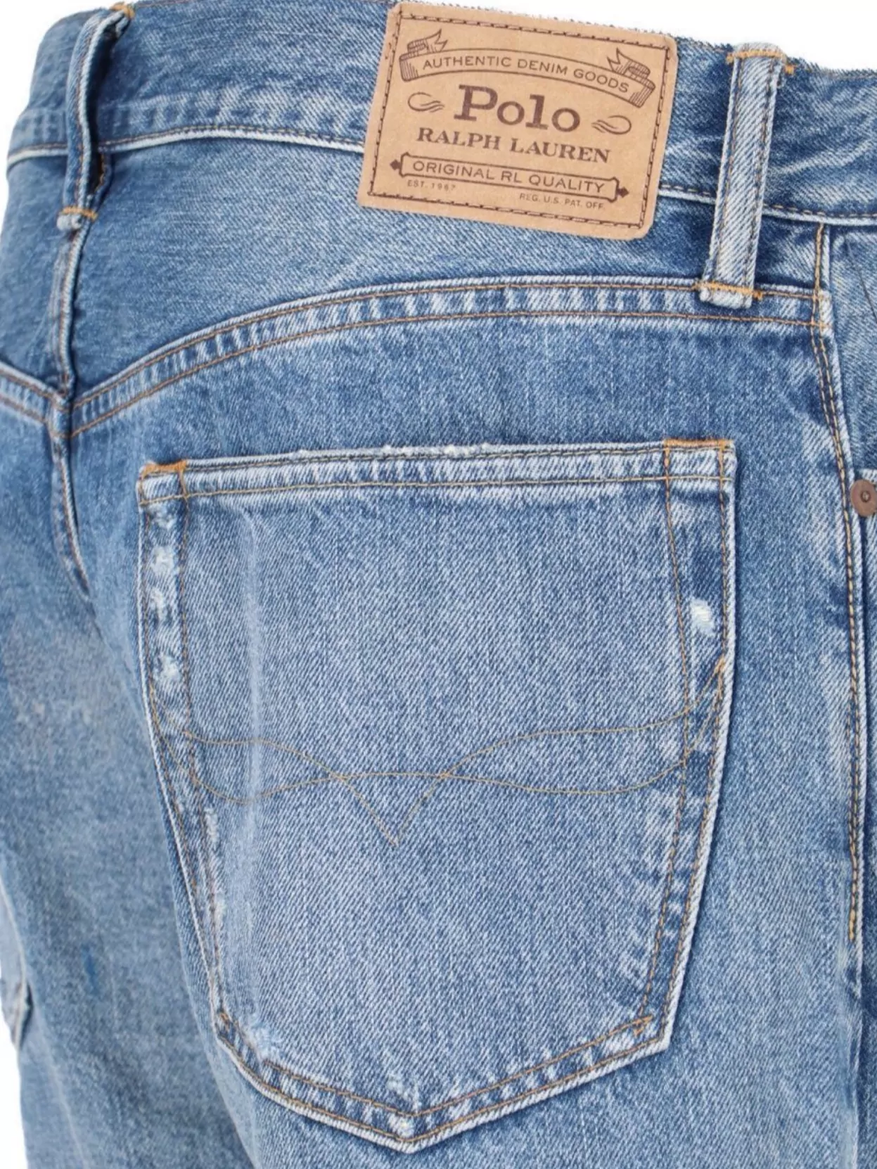 Polo Ralph Lauren Straight Leg Trousers Distressed Detailing