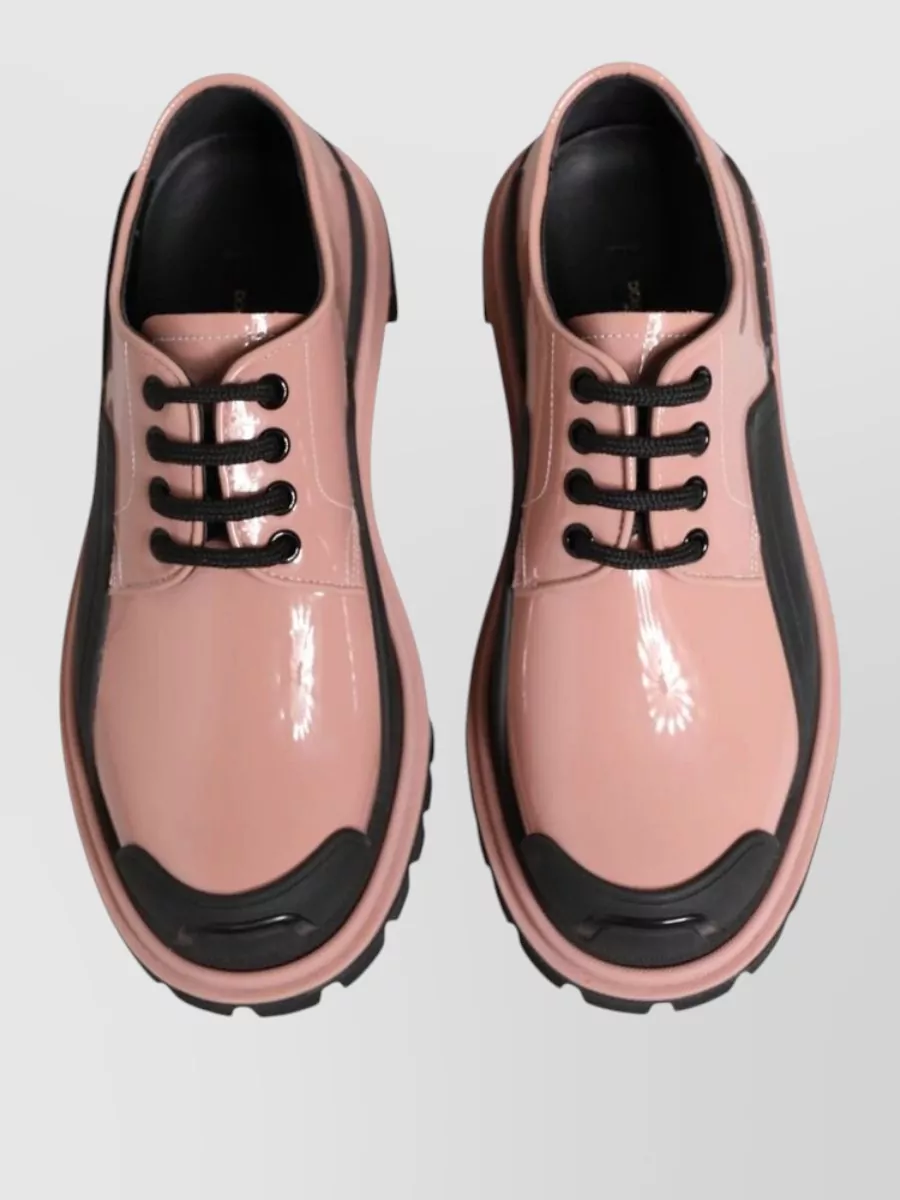 Dolce&Gabbana Patent Leather Lace-Up Oxford Shoes