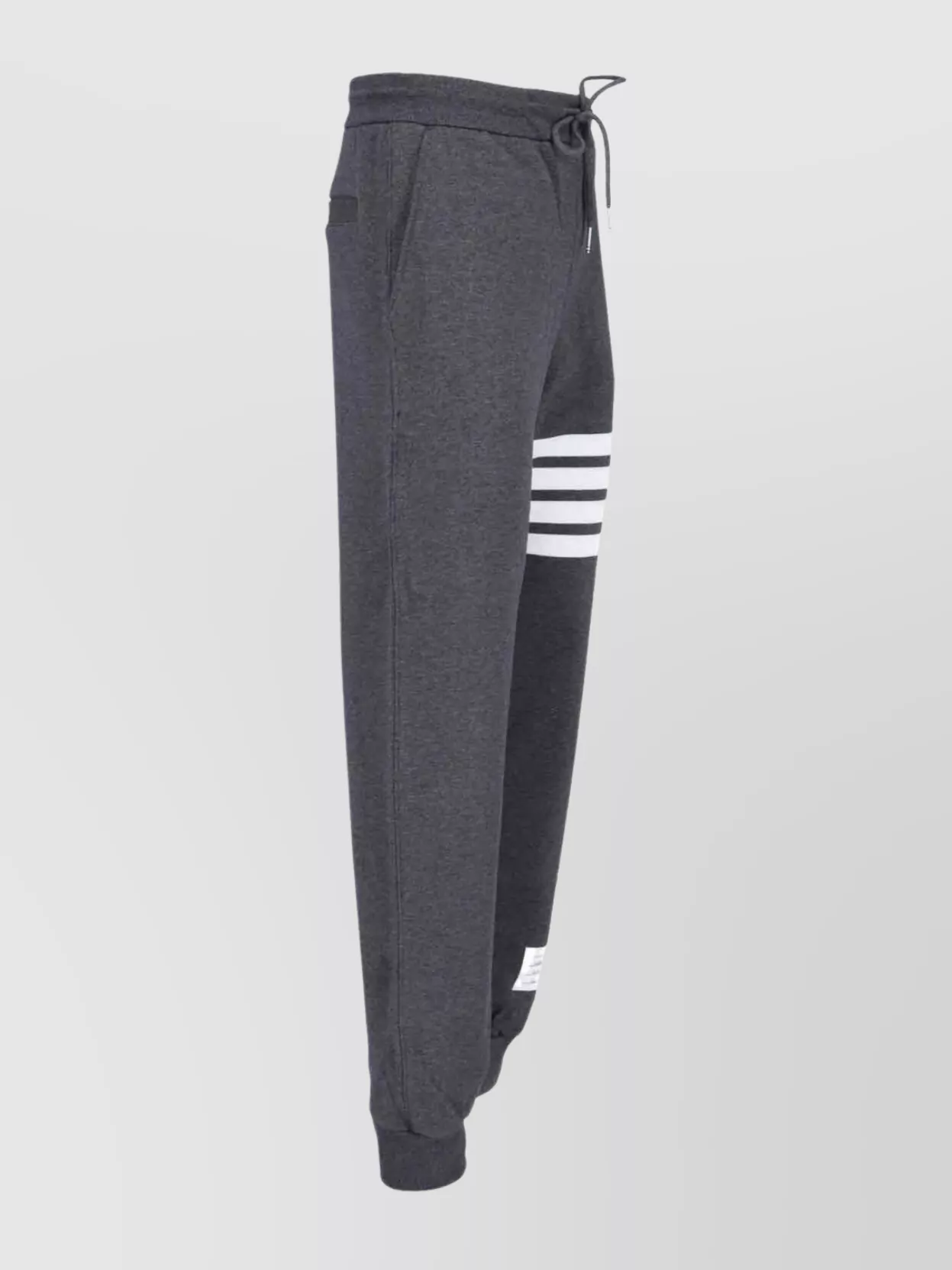Thom Browne Straight Leg Trousers Drawstring Waist In Grey
