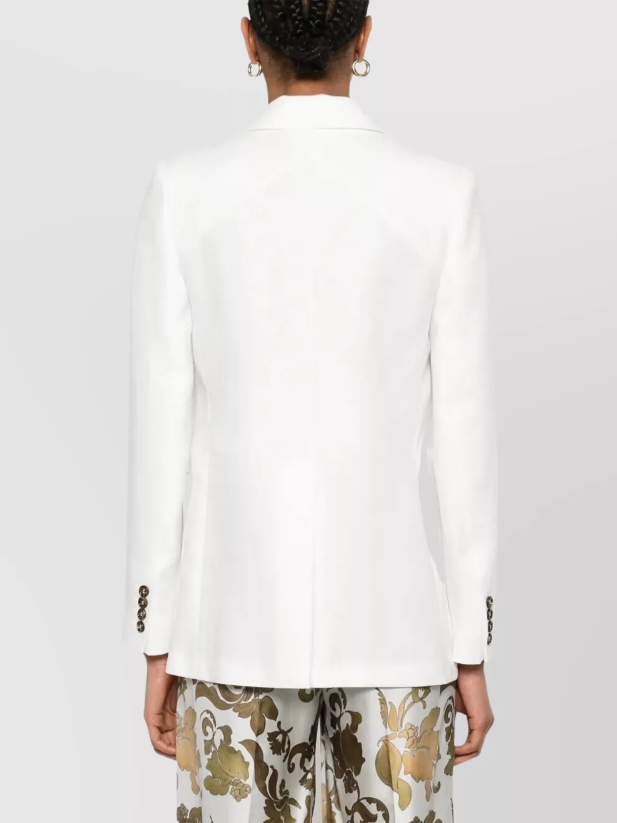 Max Mara Single-breasted Linen Blazer Featuring Pockets In Multi