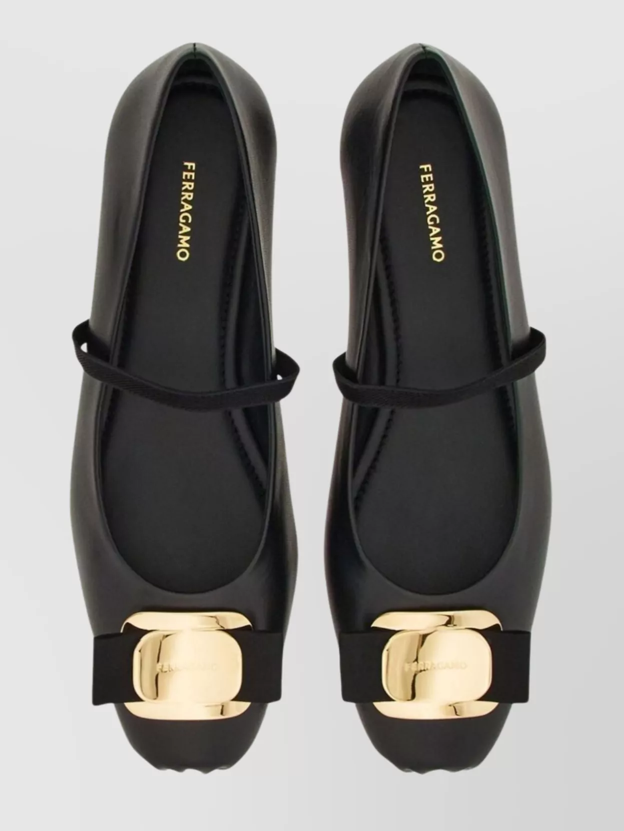Ferragamo Vara Bow Detail Lambskin Ballet Flats