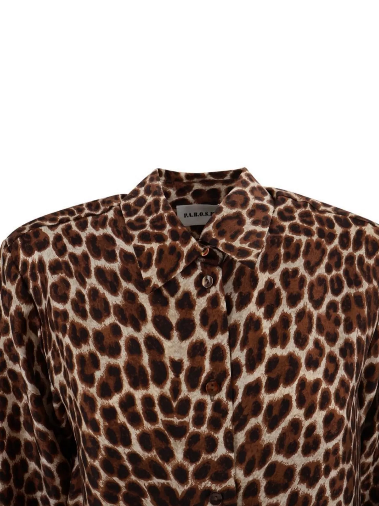 Parosh Silk Shirt With Leopard Print Design