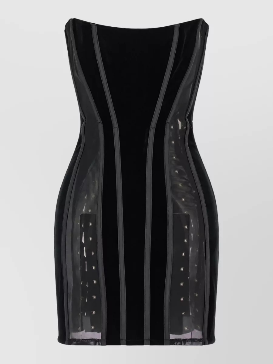 Elisabetta Franchi Velvet Strapless Mini Dress