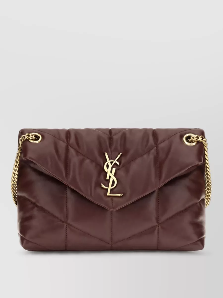 Saint Laurent Puffer Toy Lamb Leather Quilted Clutch Bag