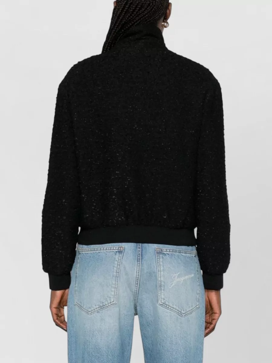 Emporio Armani Textured Appliqué Blouson Jacket