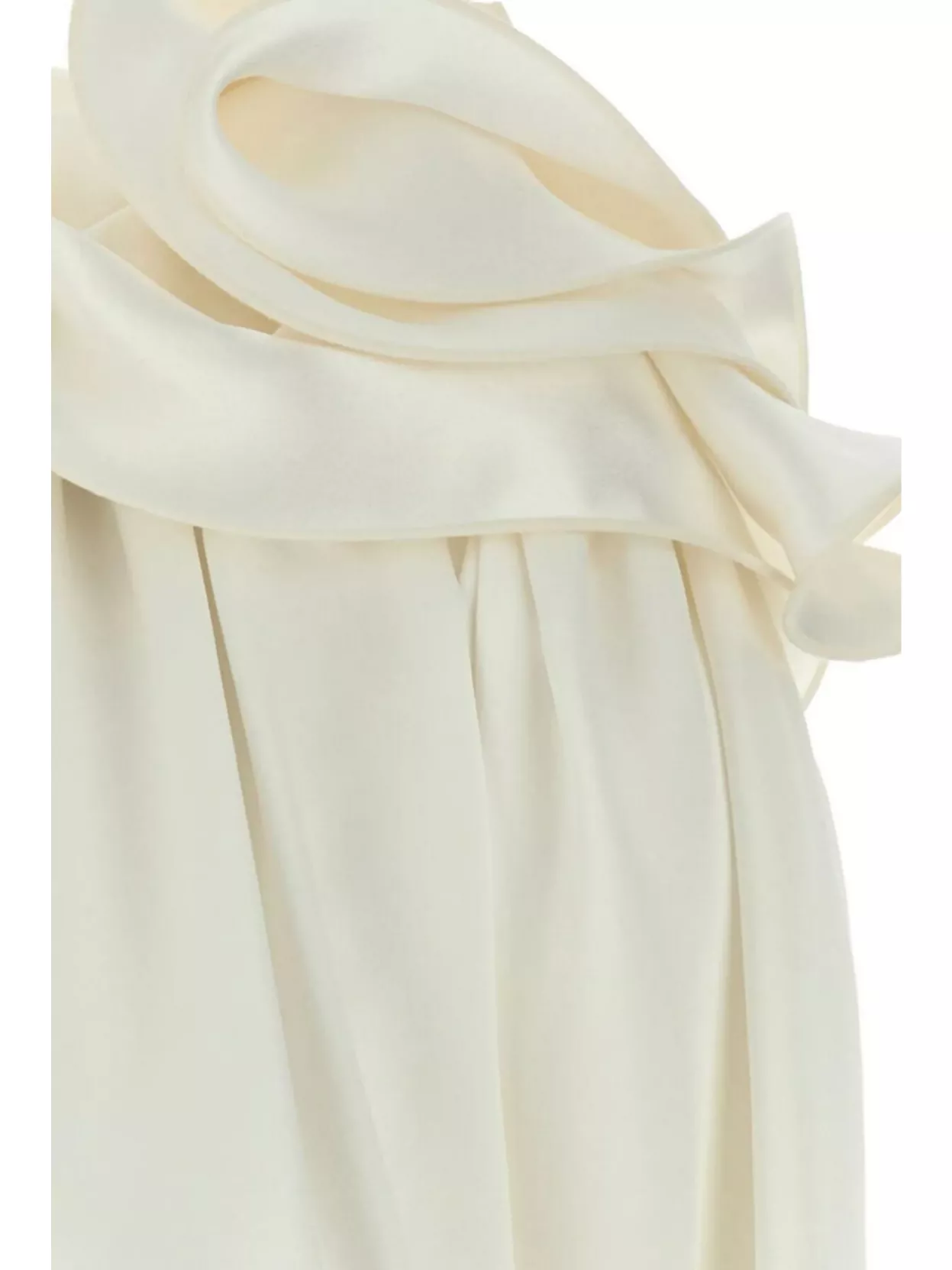 Magda Butrym Satin Blouse With Padded Shoulders And Draped Detail