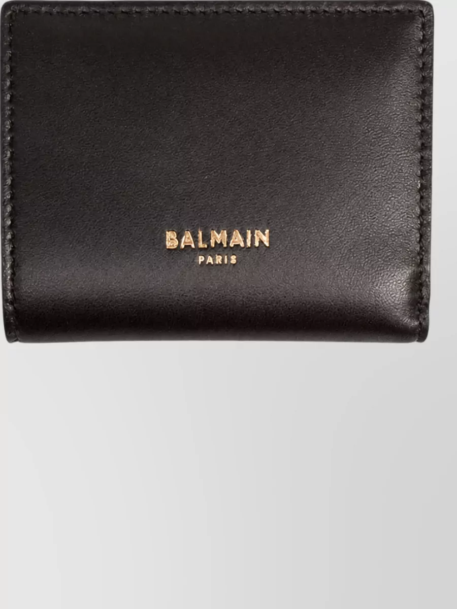 Balmain lambskin leather coin wallet