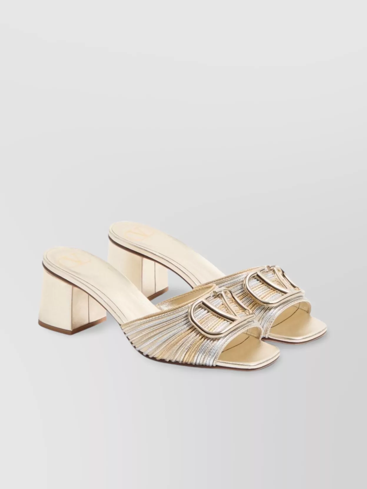 Valentino Sandalo Slide Vlogo Signature Gold