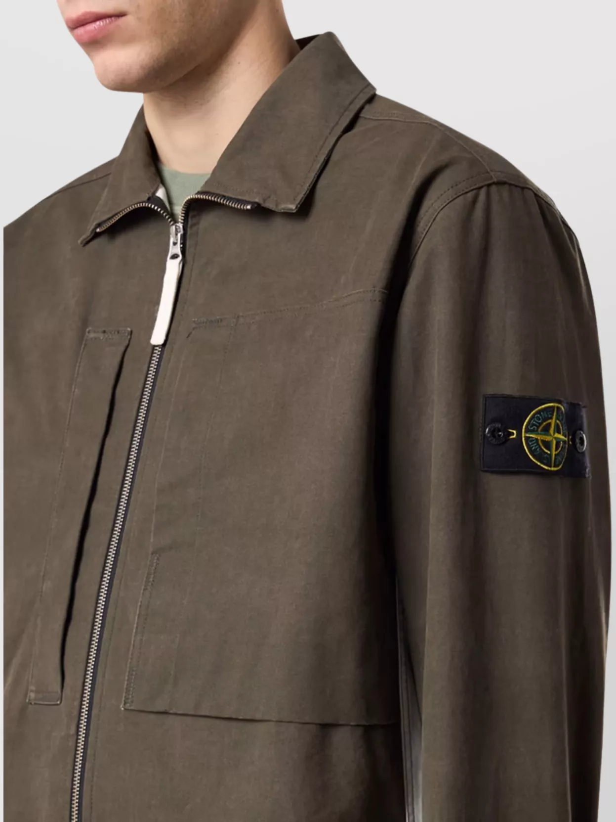 Stone Island Overshirt in resin canvas | The Fashion Square