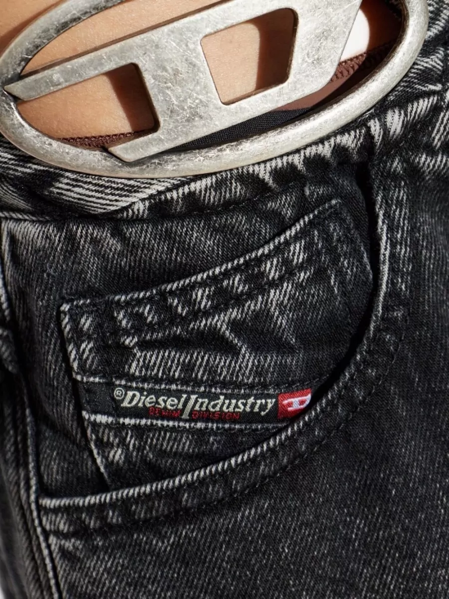 Diesel Denim Bermuda Shorts Belt Loops Metal Hardware