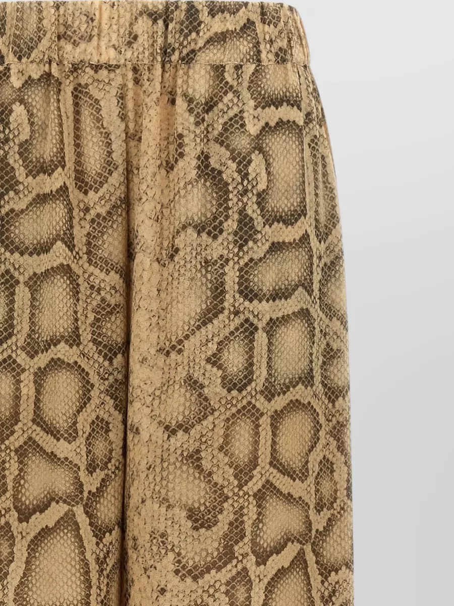 The Andamane Lena Snake Print Wide Leg Trousers