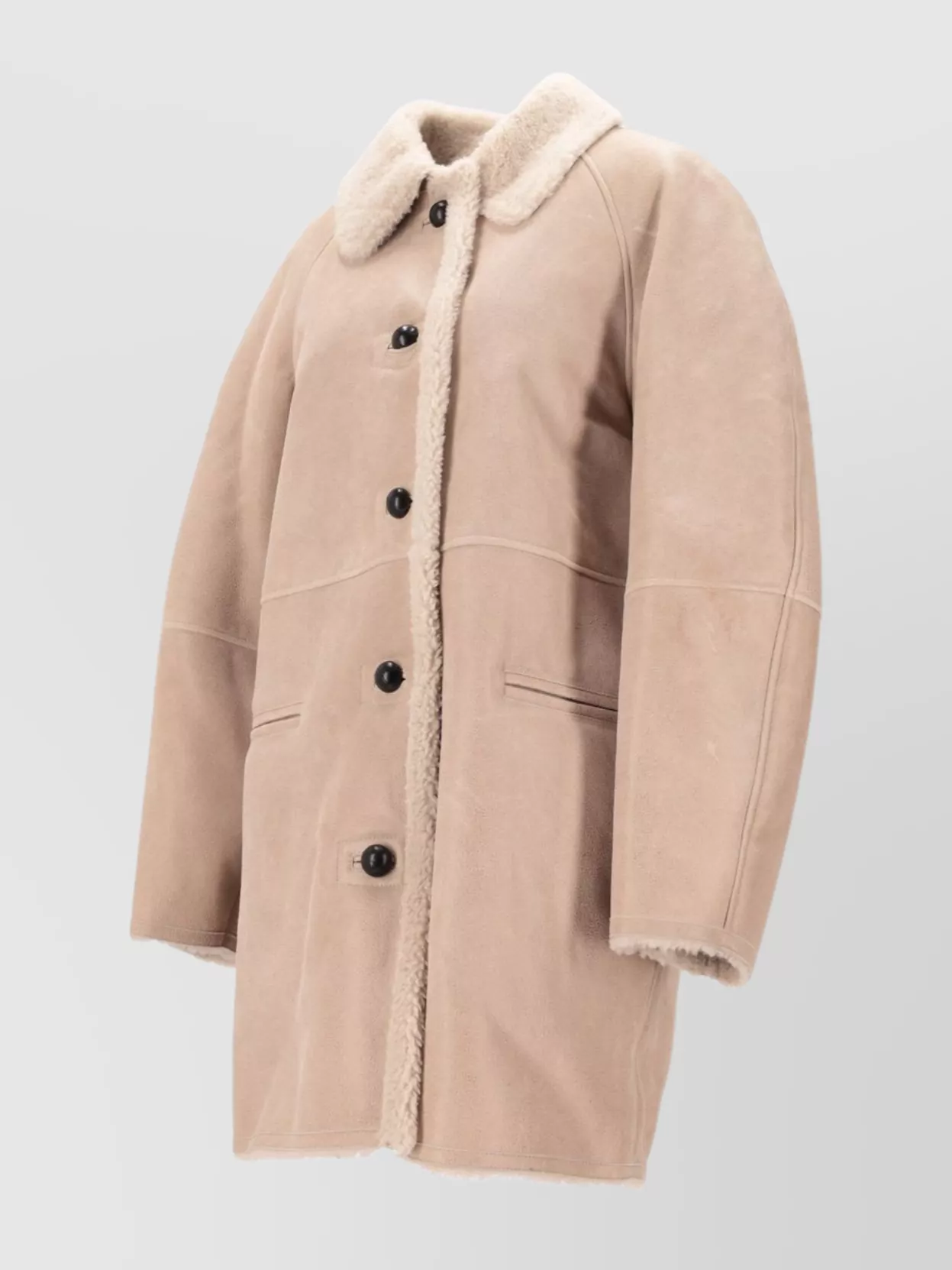 Isabel Marant Longline Jacket Shearling Collar In Multi