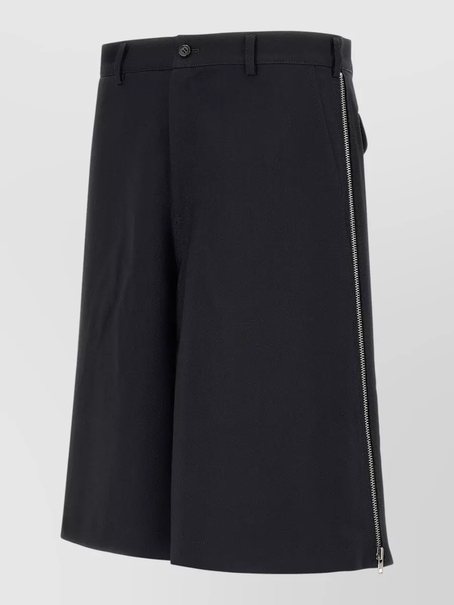 Comme Des Garçons Herringbone Wide-Leg Bermuda Shorts