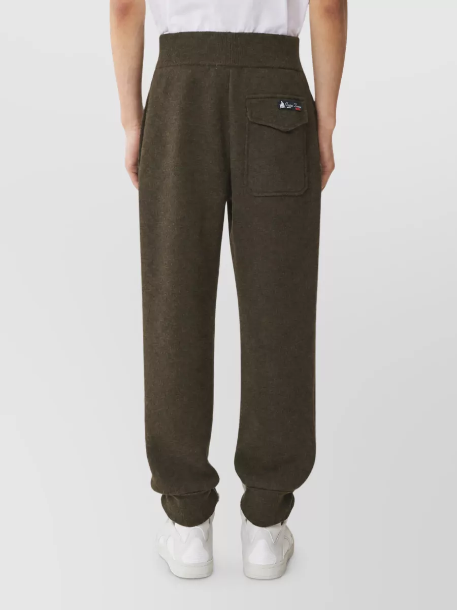 Lanvin Wool Knitted Logo-Patch Elasticated Cuff Loose-Fit Trousers