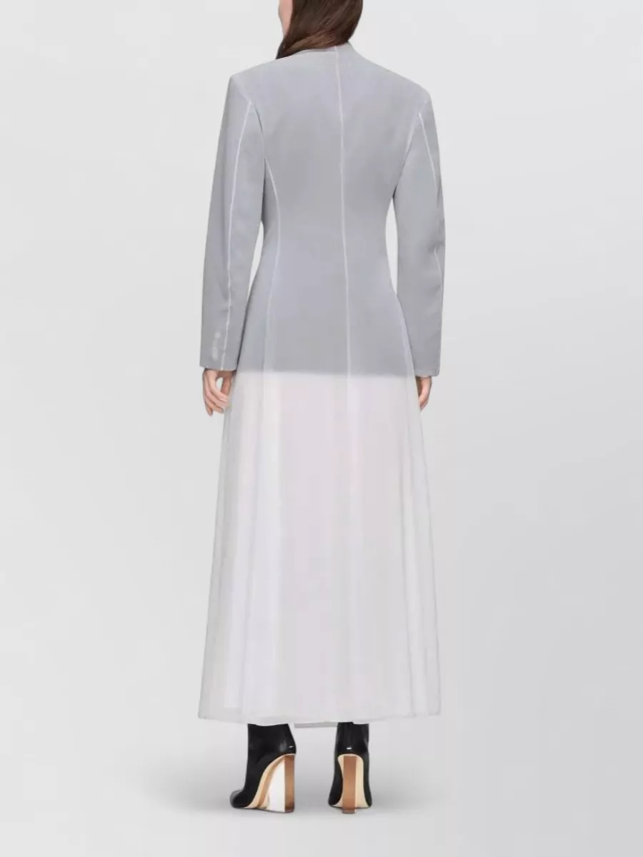 Maison Margiela Silk Double-Breasted Long-Sleeve Midi Dress