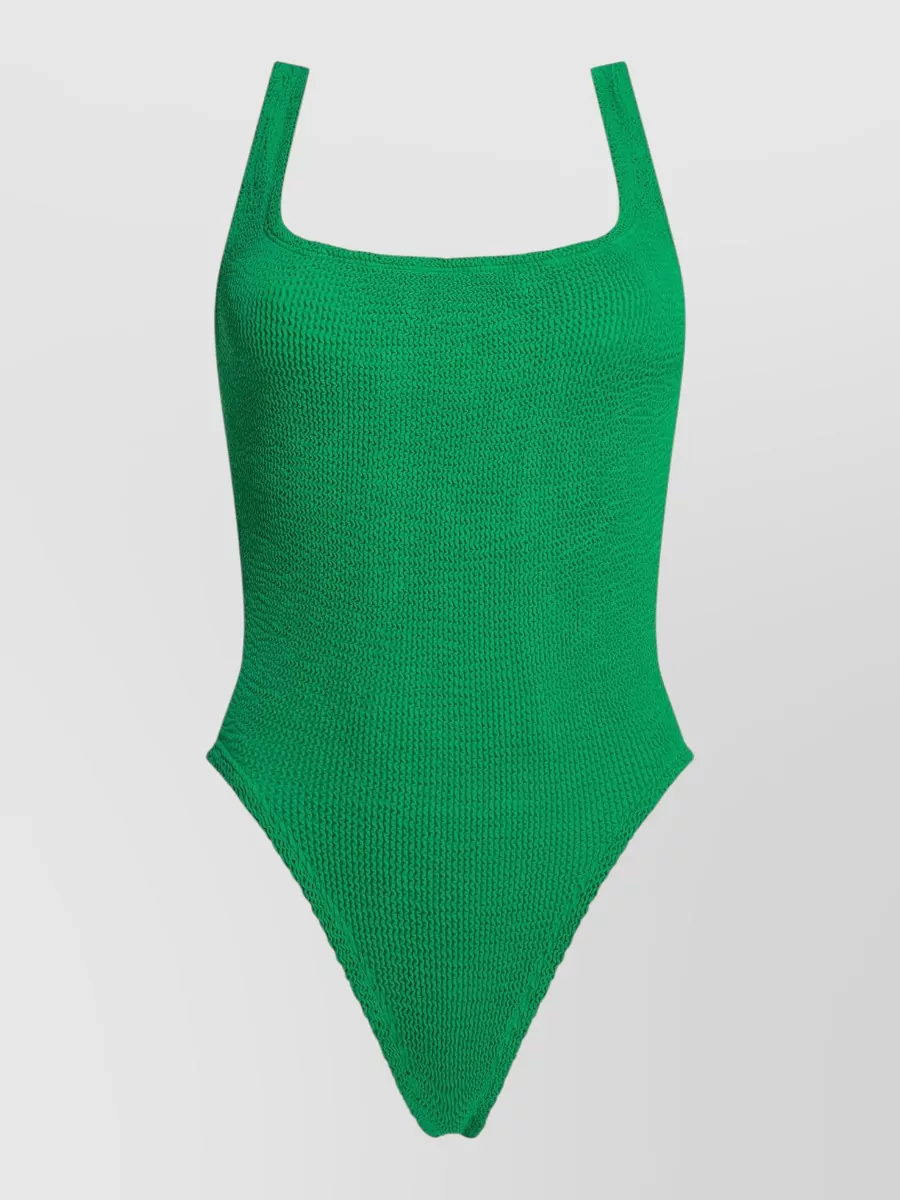 Hunza G Crinkled Square-Neck Swimsuit