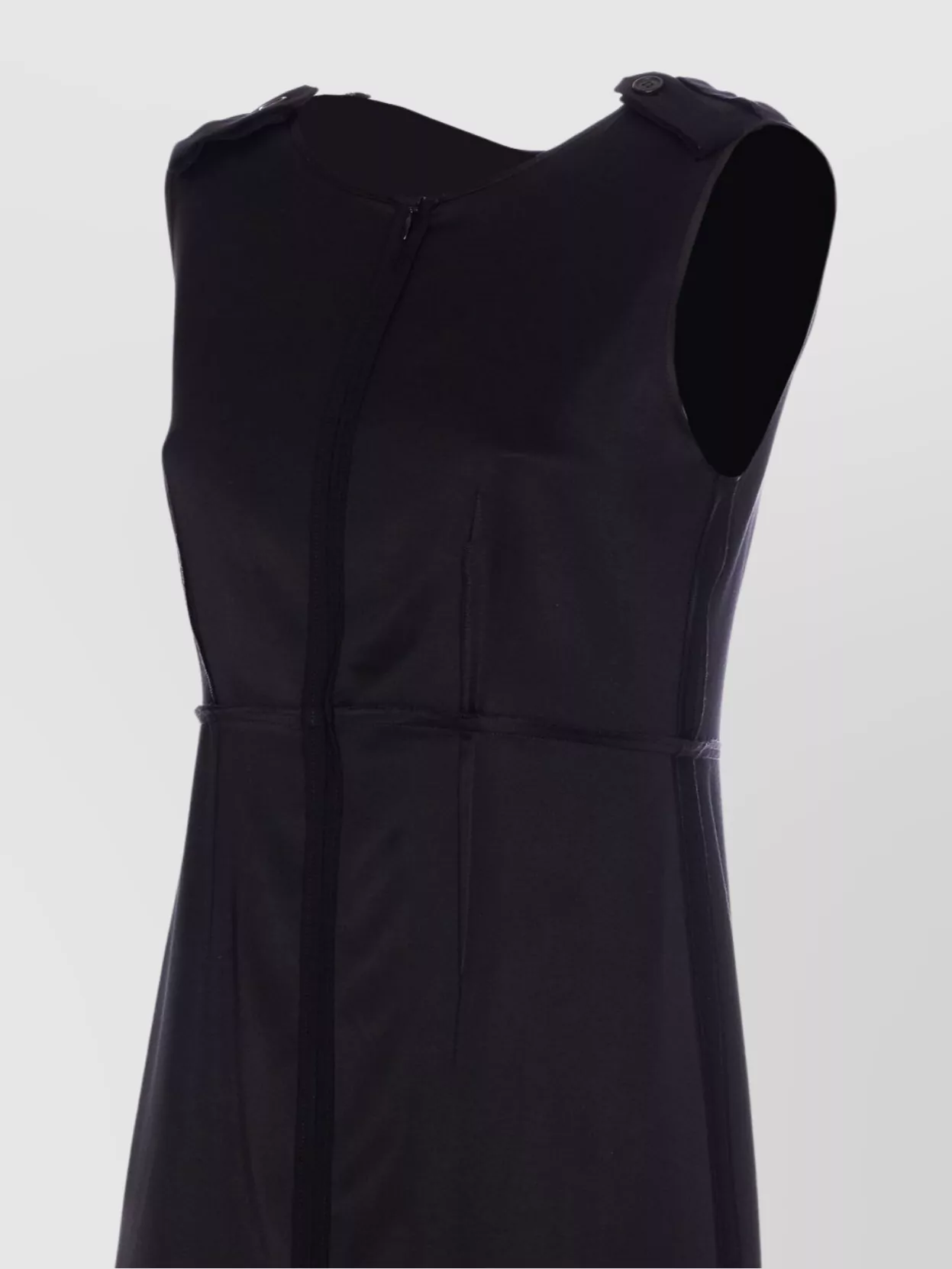 Mm6 Maison Margiela Long Dress With Shoulder Epaulettes And Splits