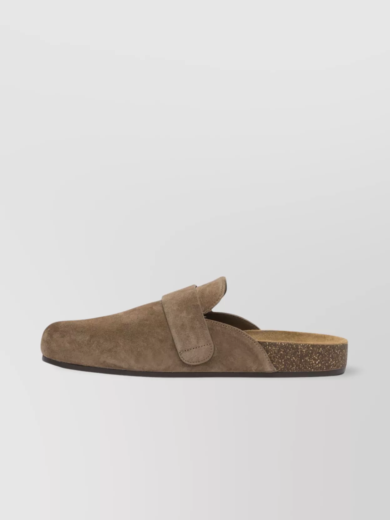 Tory Burch Suede Cork Sole Sandals With Metal Buckle