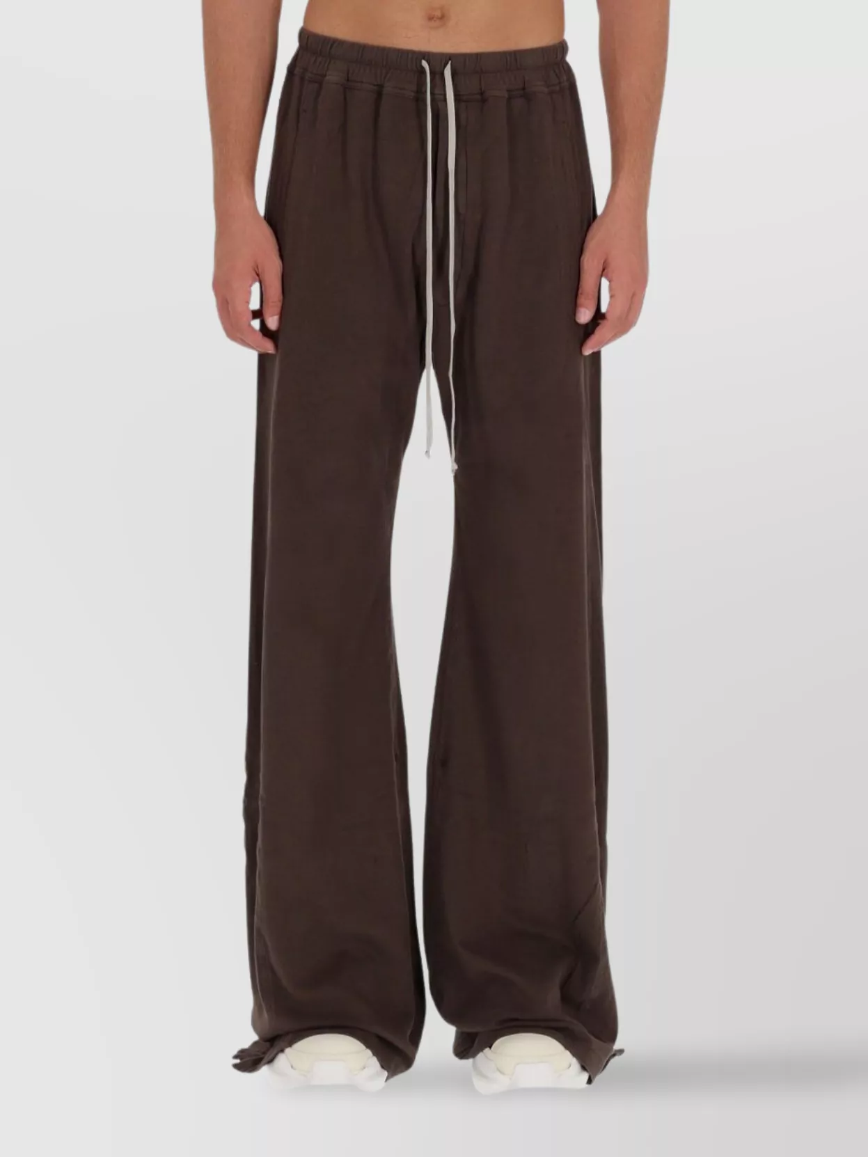 Rick Owens Drkshdw Wide Leg Trousers Side Buttons In Brown