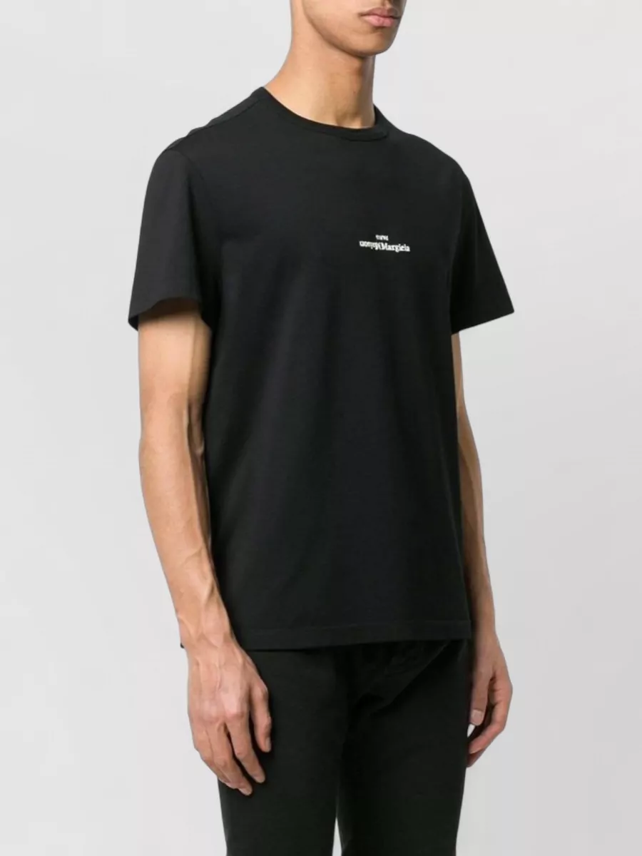 Maison Margiela Cotton T Shirt Embroidered Detail Round Neck