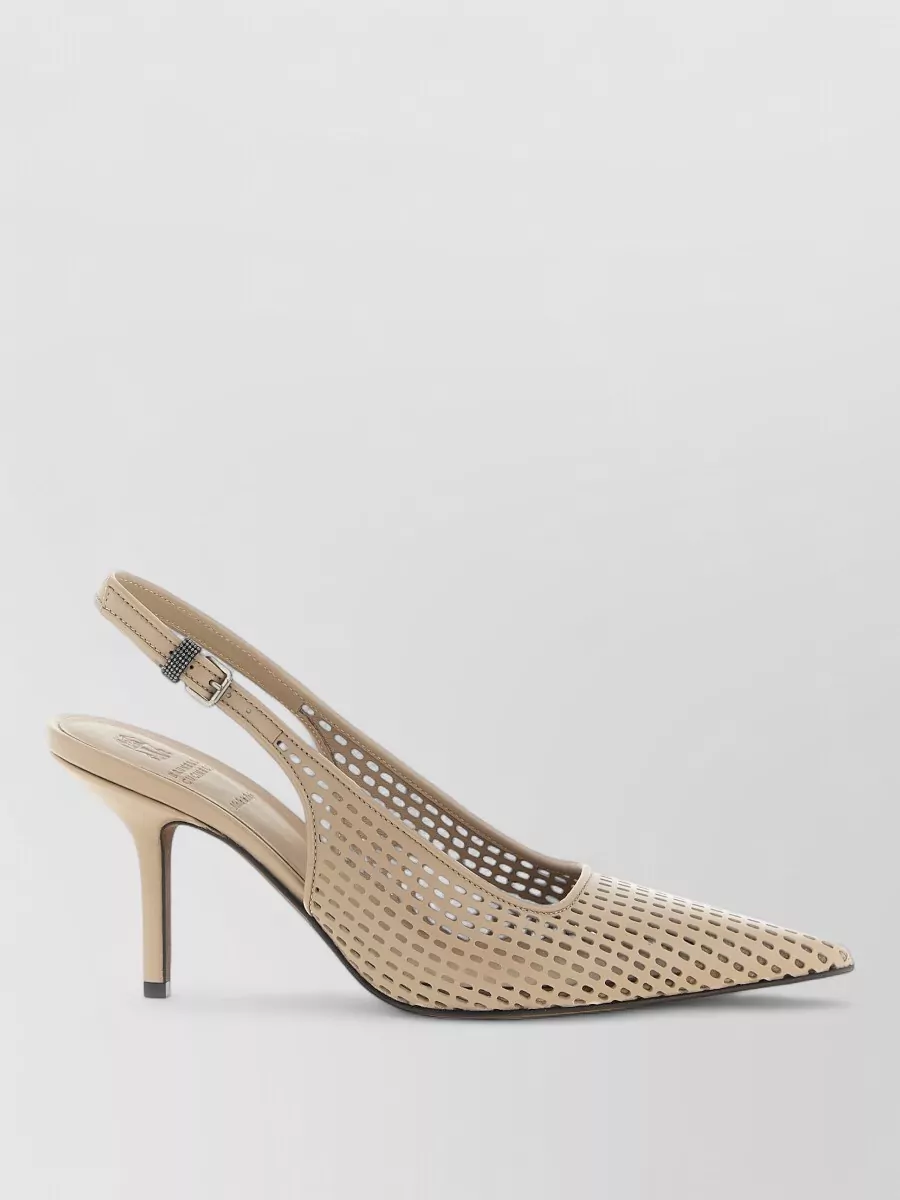 Brunello Cucinelli Leather Slingback Pumps