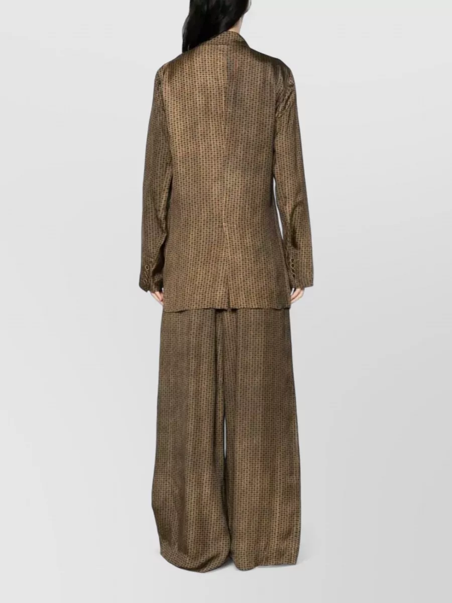 Uma Wang Geometric-Pattern Belted Long-Sleeve Jacket